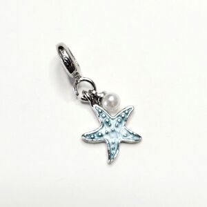NWT For Pandora Charm Bracelets Small Enameled Starfish And Pearl Dangle Charm